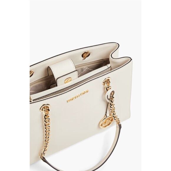 NWT Michael Kors Sussanah Large Tote Saffiano Leather - Light Cream - Picture 4 of 5